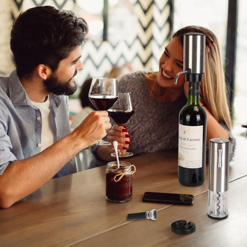 Four-Piece Rechargeable Electric Wine Opener Set