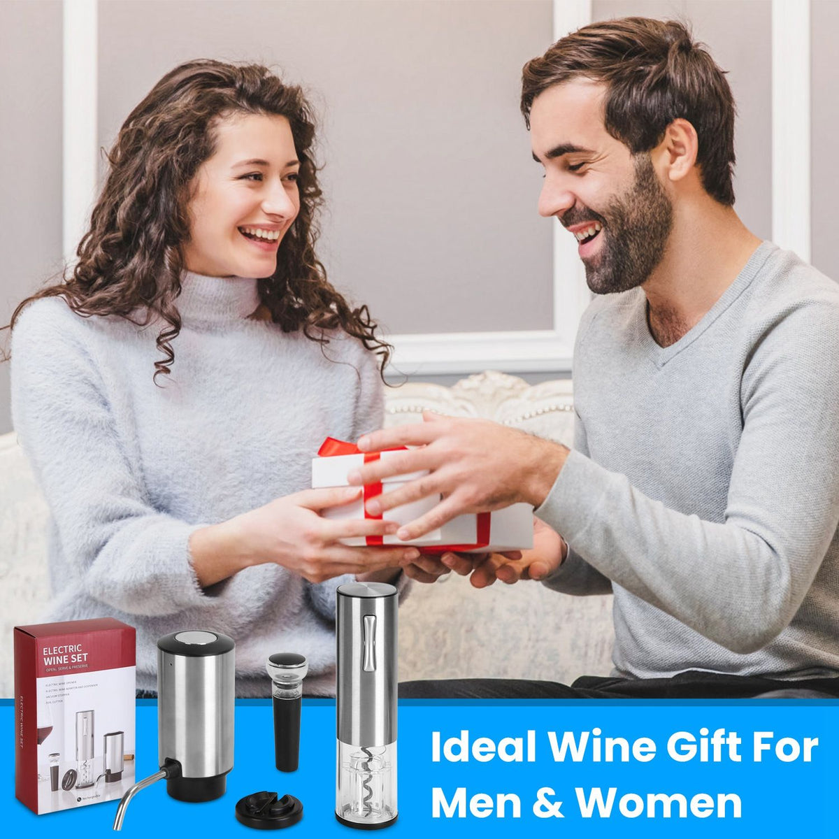 Four-Piece Rechargeable Electric Wine Opener Set