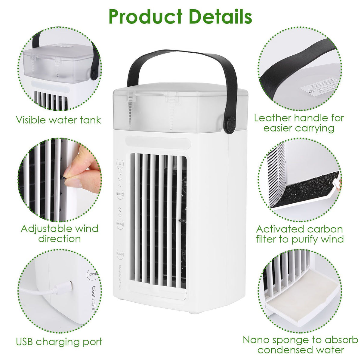 1 Portable Air Conditioner Fan – Evaporative Cooler for Home