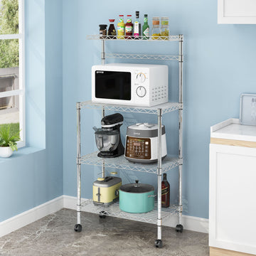 4-Tier Microwave Oven Stand & Storage Cart for Kitchen