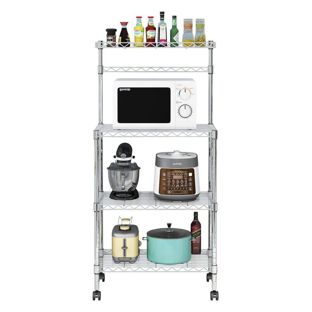 4-Tier Microwave Oven Stand & Storage Cart for Kitchen