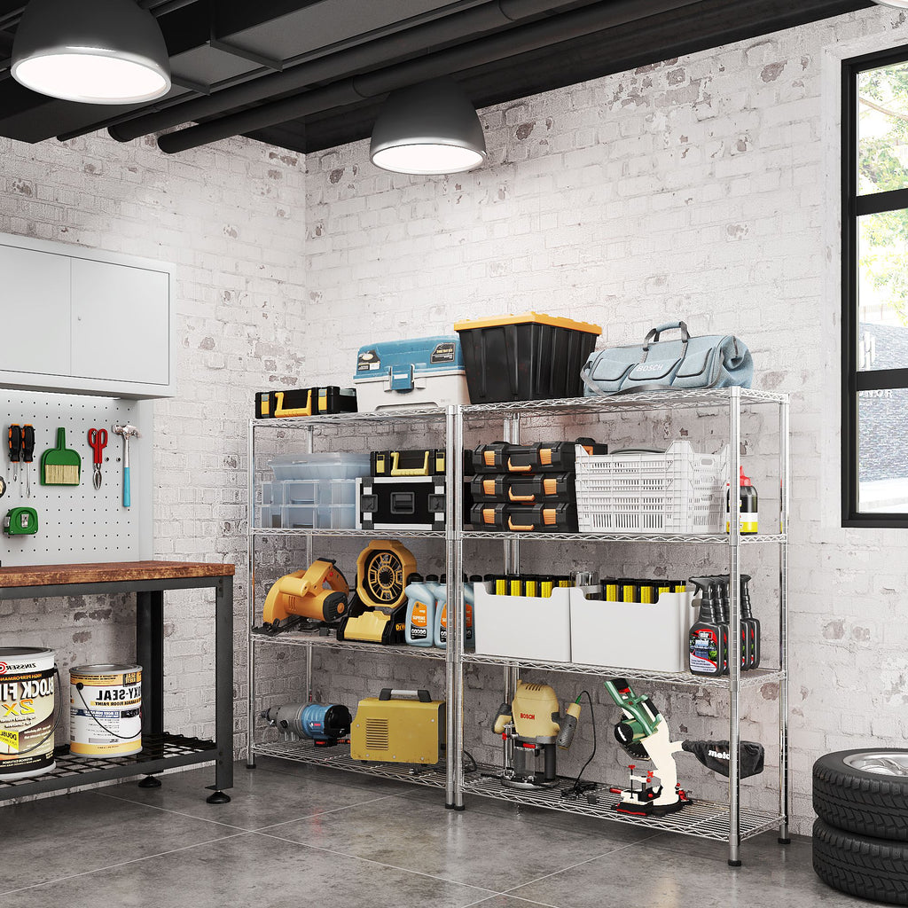 4-Tier Fully Adjustable practical Steel Shelf