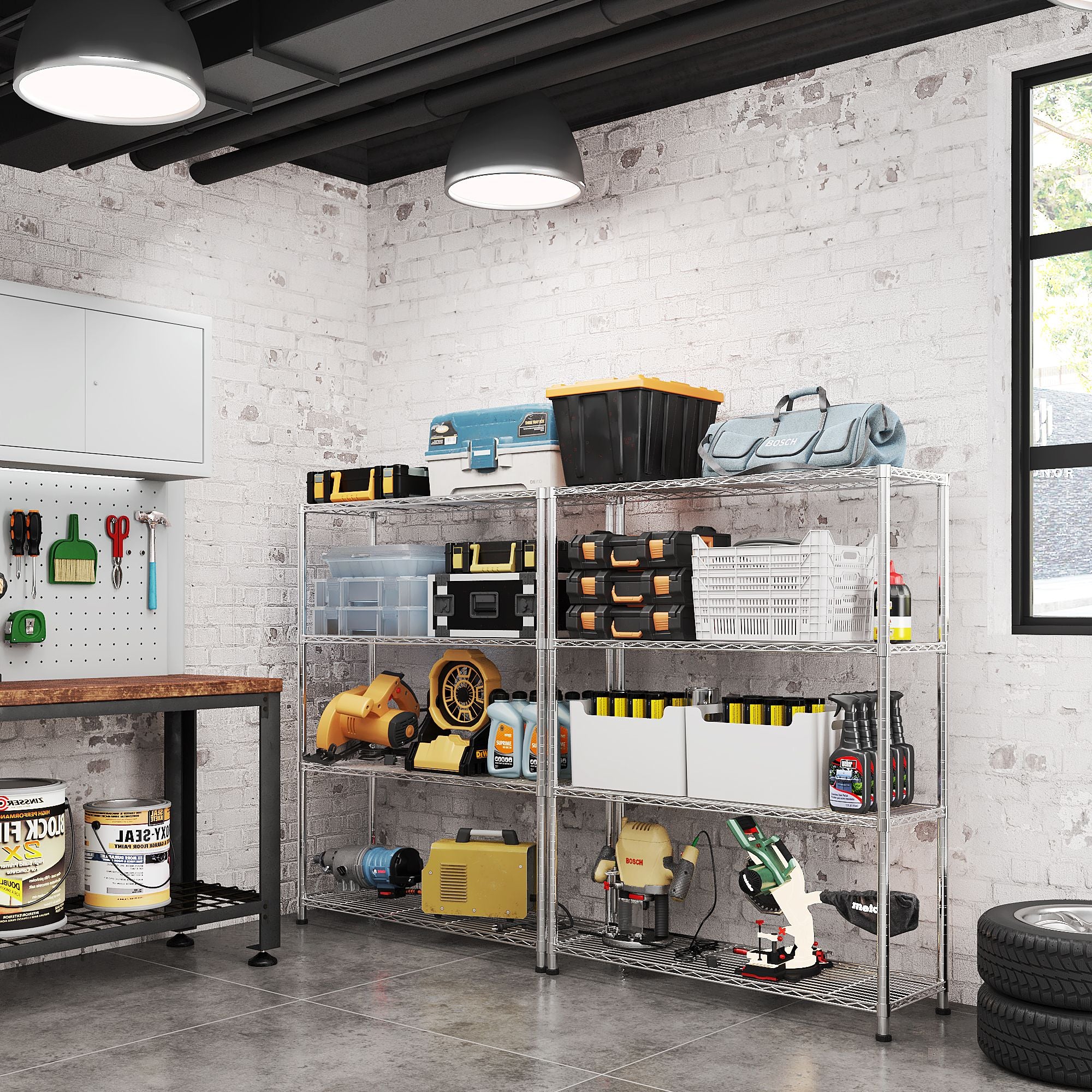 4-Tier Fully Adjustable practical Steel Shelf