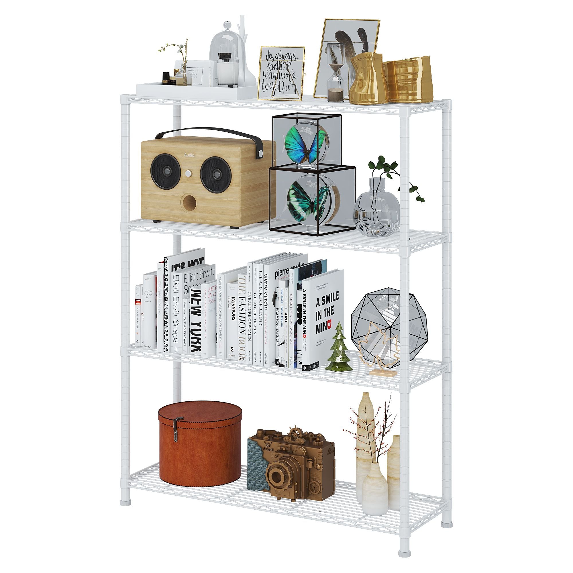 Four-Tier Adjustable Open Display Shelf