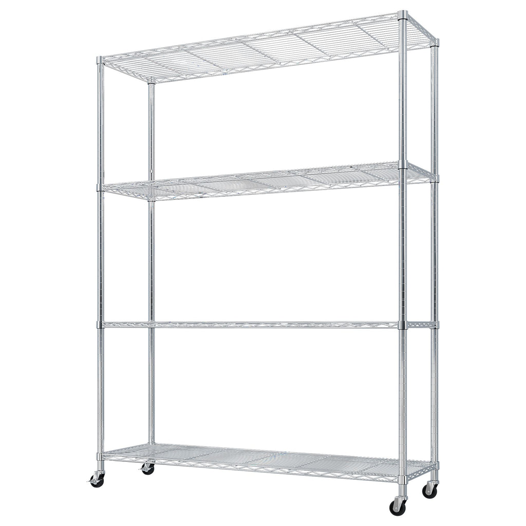 Four-Tier Adjustable Rolling Storage Shelf