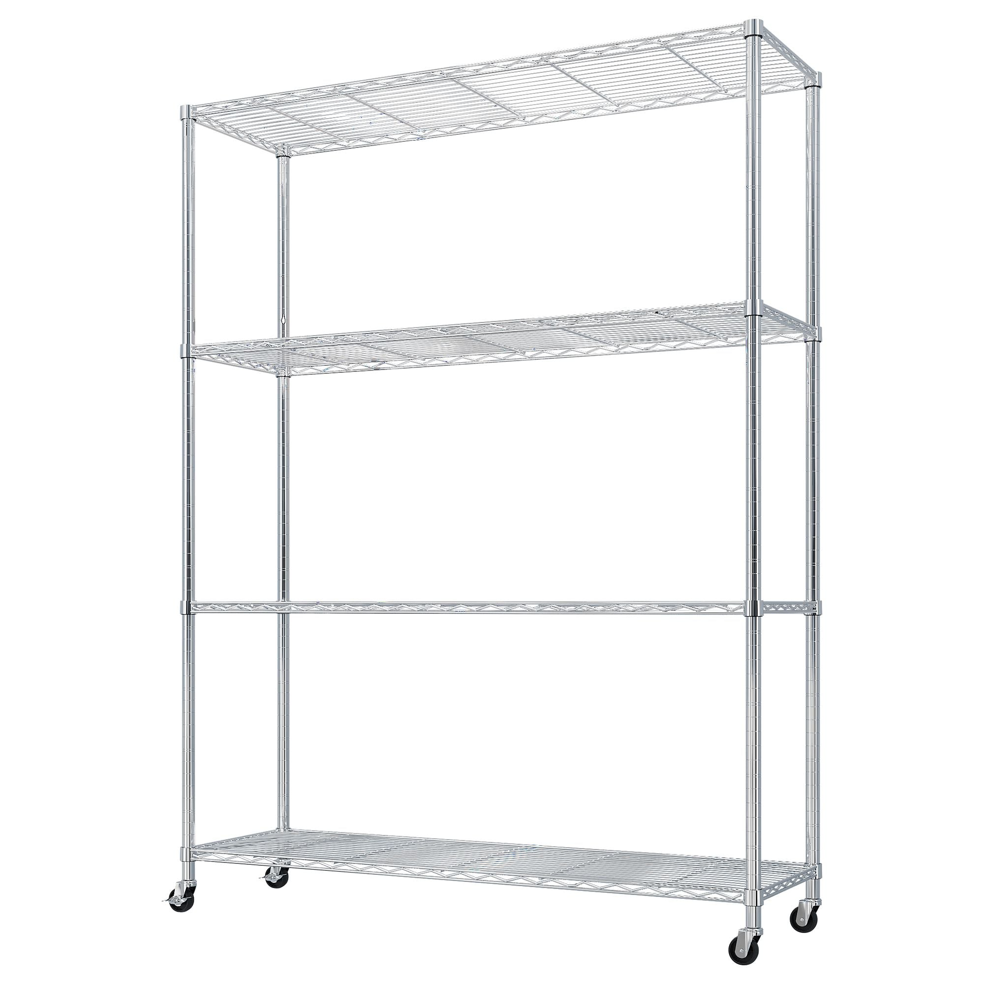 Four-Tier Adjustable Rolling Storage Shelf