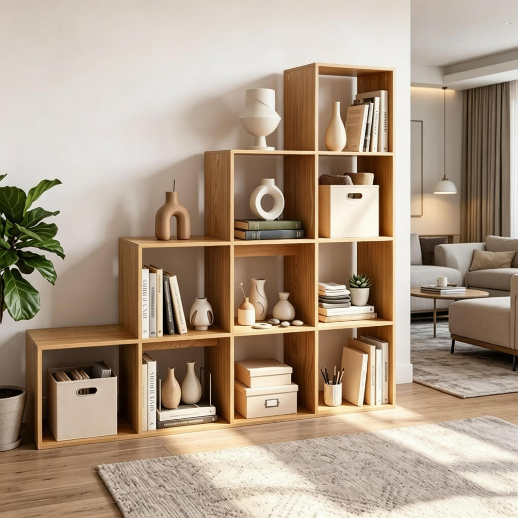 4-layer bookshelf with 2 anti rollover kits, suitable for organizing bookshelves in home