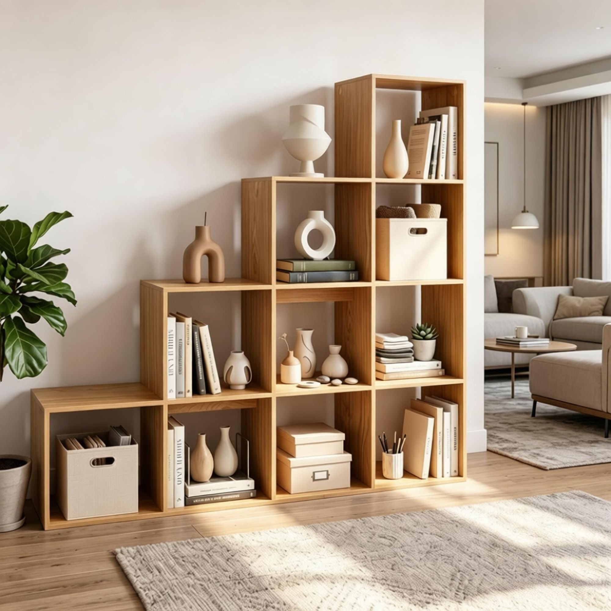 4-layer bookshelf with 2 anti rollover kits, suitable for organizing bookshelves in home