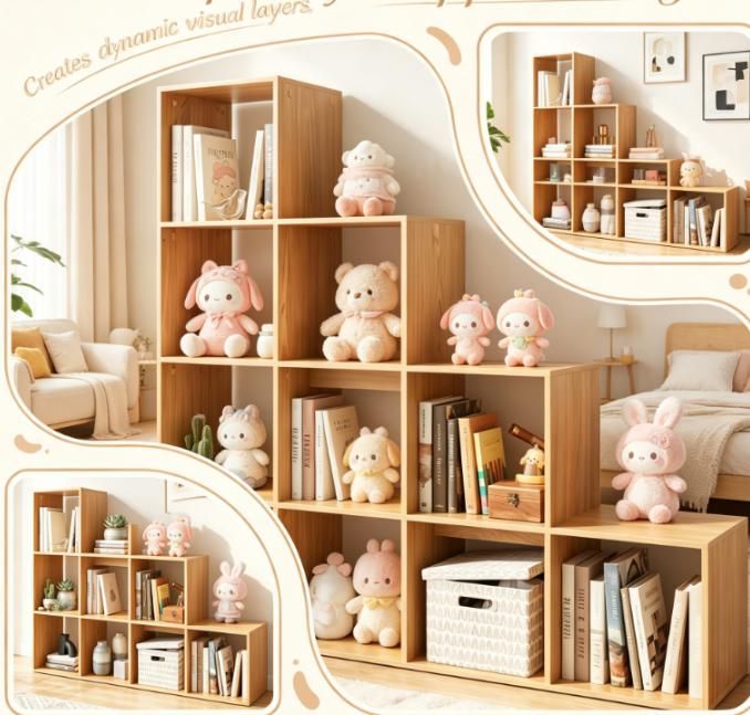 4-layer bookshelf with 2 anti rollover kits, suitable for organizing bookshelves in home