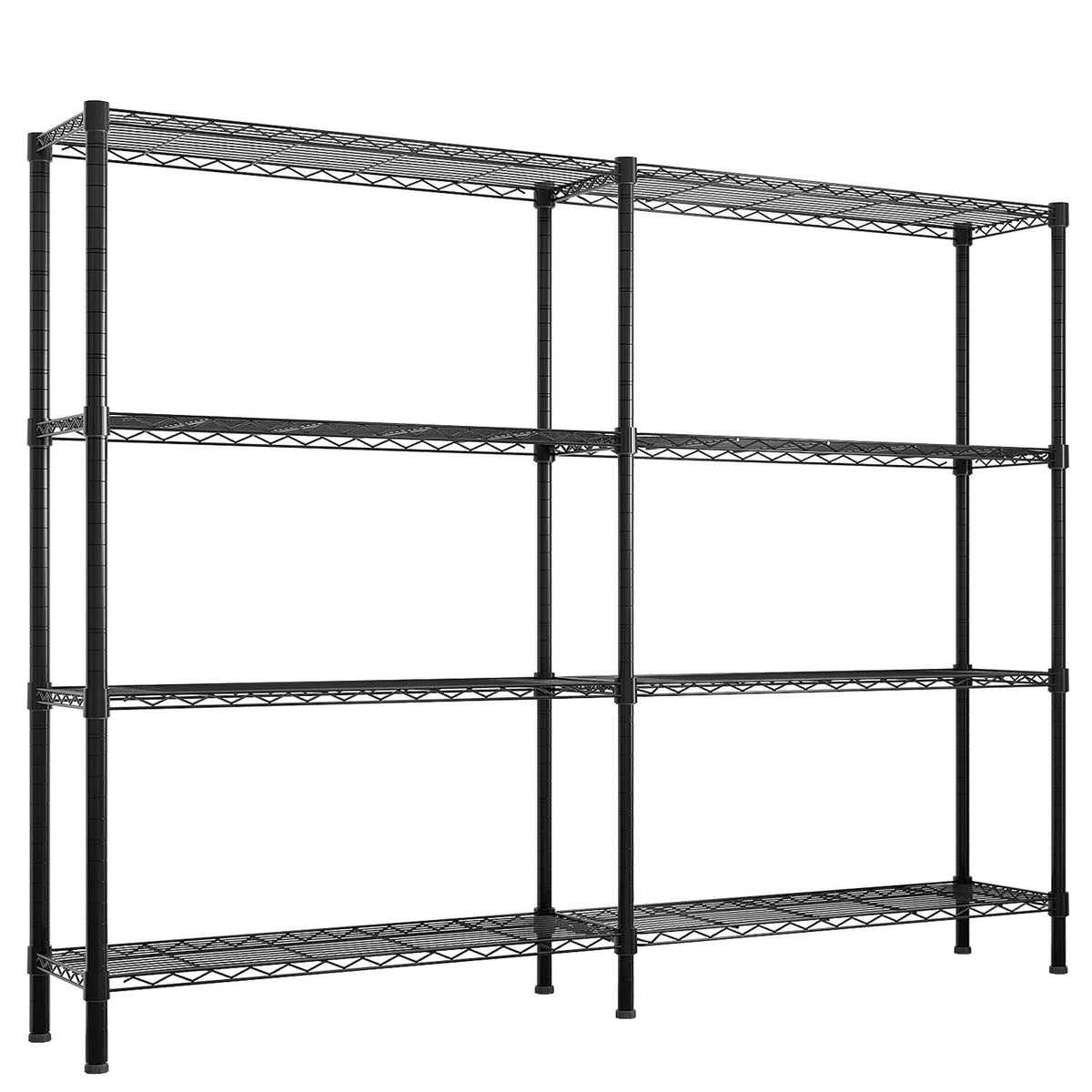Black Four-Tier Double-Sided Adjustable Display Rack