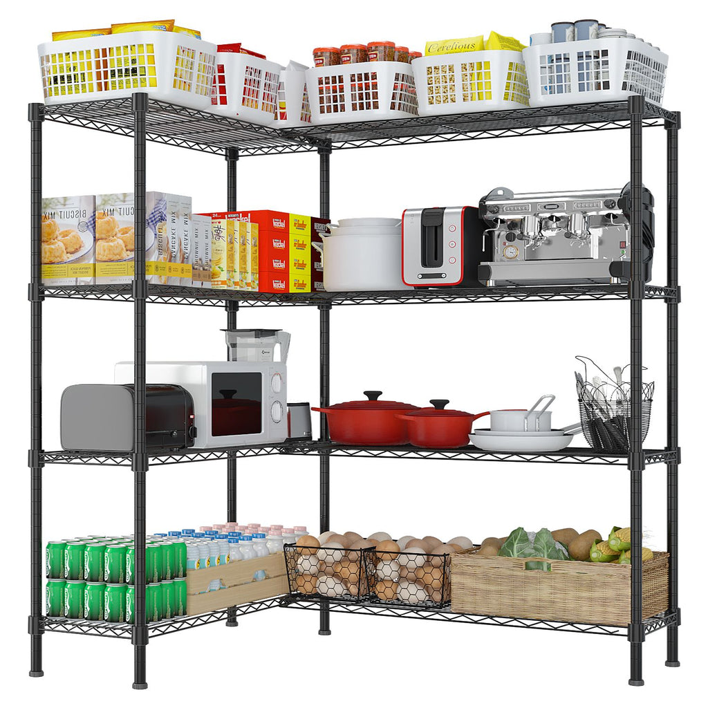 Black Four-Tier Double-Sided Adjustable Display Rack