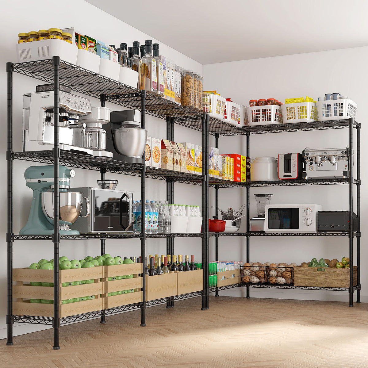 Black Four-Tier Double-Sided Adjustable Display Rack
