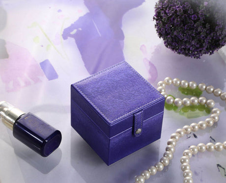 Azure Blue Travel Jewelry Case with Mirror and Trays