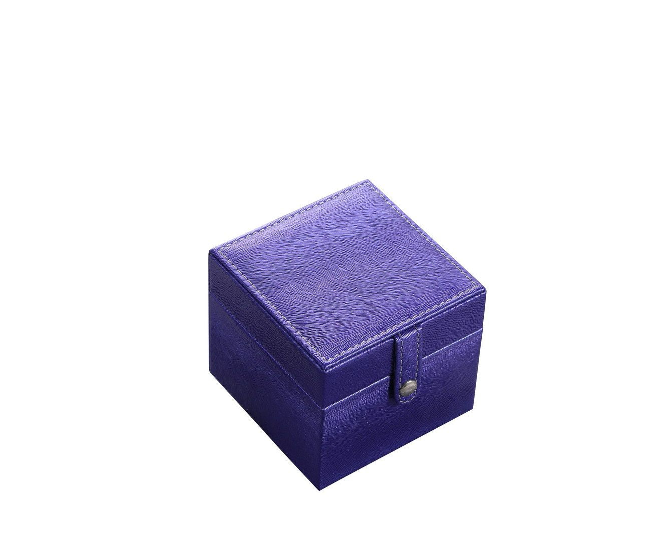 Azure Blue Travel Jewelry Case with Mirror and Trays