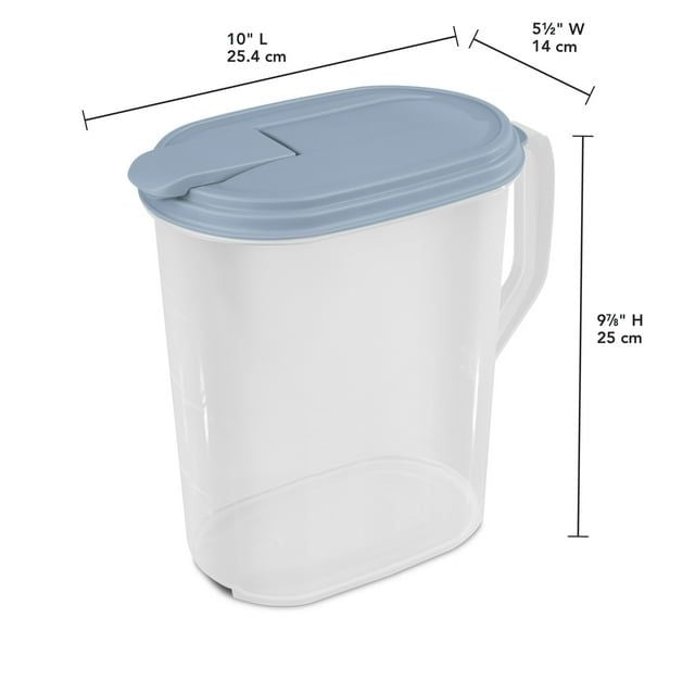 Four-Piece Clear Beverage Pitcher Set with Flip-Top Spouts
