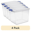 Clear Latching Storage Bins with Color Accent Latches – Set of 4