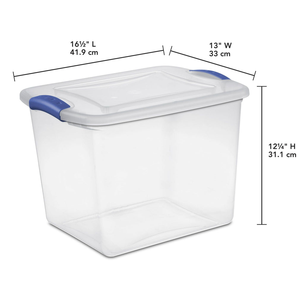 Clear Latching Storage Bins with Color Accent Latches – Set of 4