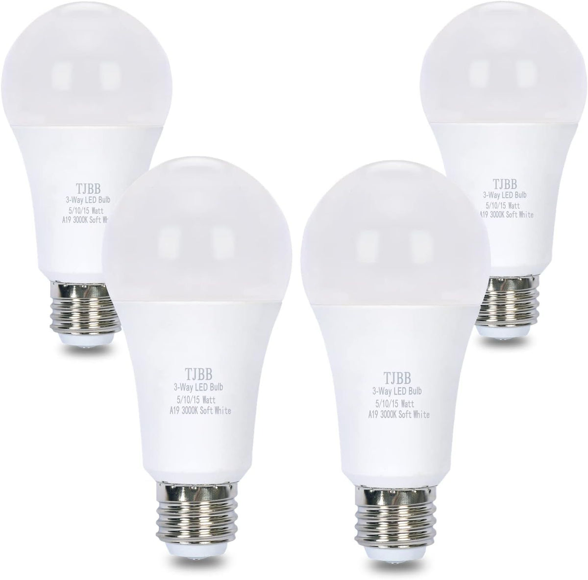 4 Pack 3-Way LED Light Bulbs