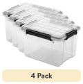 Four-Pack Clear Gasket-Sealed Stackable Storage Bins