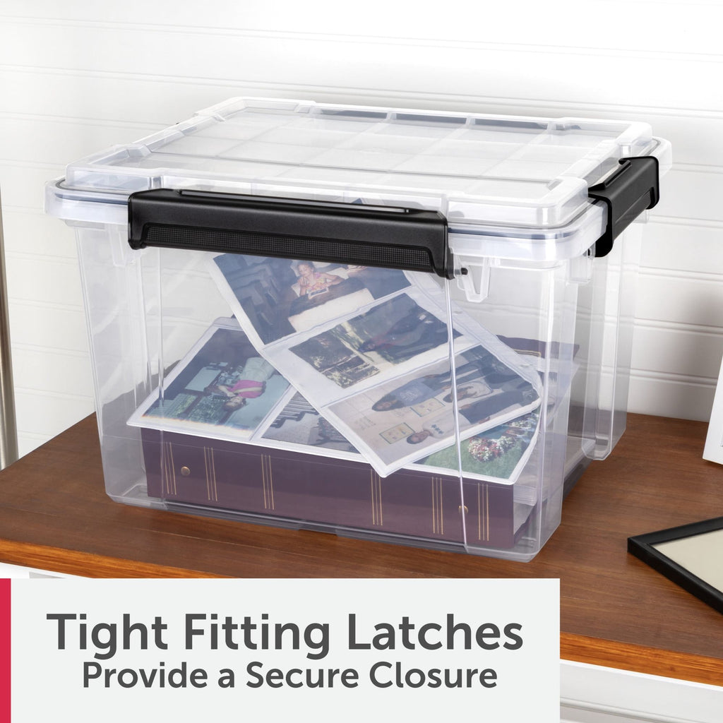 Four-Pack Clear Gasket-Sealed Stackable Storage Bins