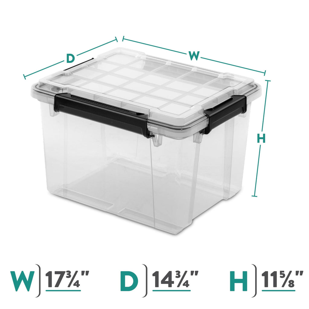 Four-Pack Clear Gasket-Sealed Stackable Storage Bins