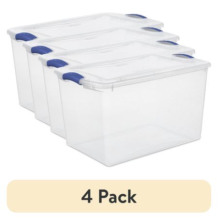 Clear Latching Storage Bins with Stackable Lids
