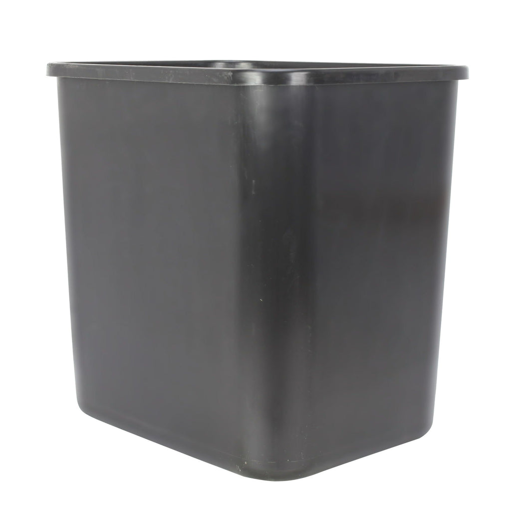 Four Slim Black Open-Top Trash Cans