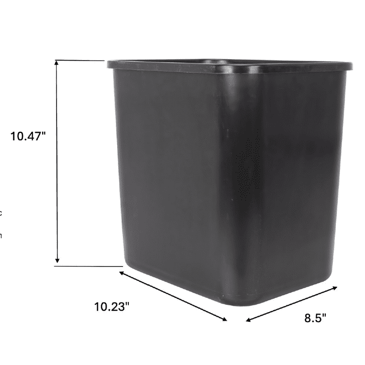 Four Slim Black Open-Top Trash Cans