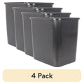Four Slim Black Open-Top Trash Cans