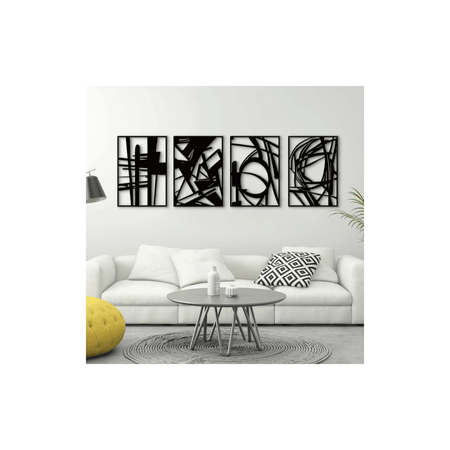 Black Abstract Single-Line Wall Art Collection