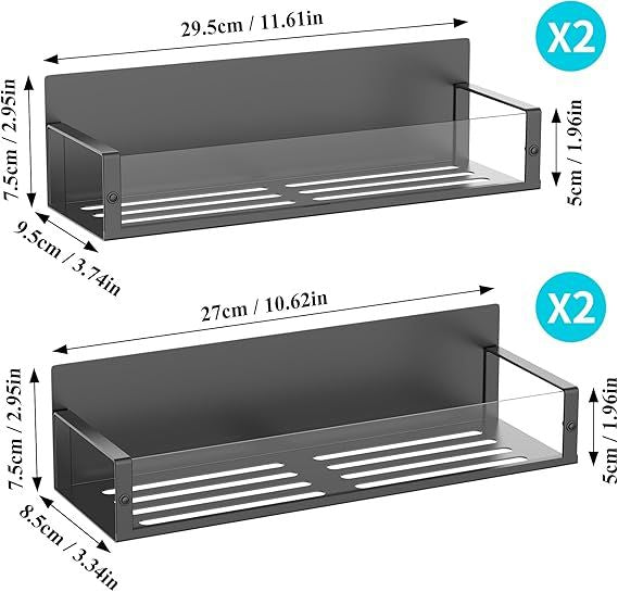 Magnetic Spice Rack Organizer for Refrigerator and Oven, 4 Pack
