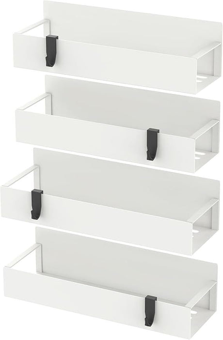 Cream White Magnetic Spice Rack Set for Refrigerator and Oven
