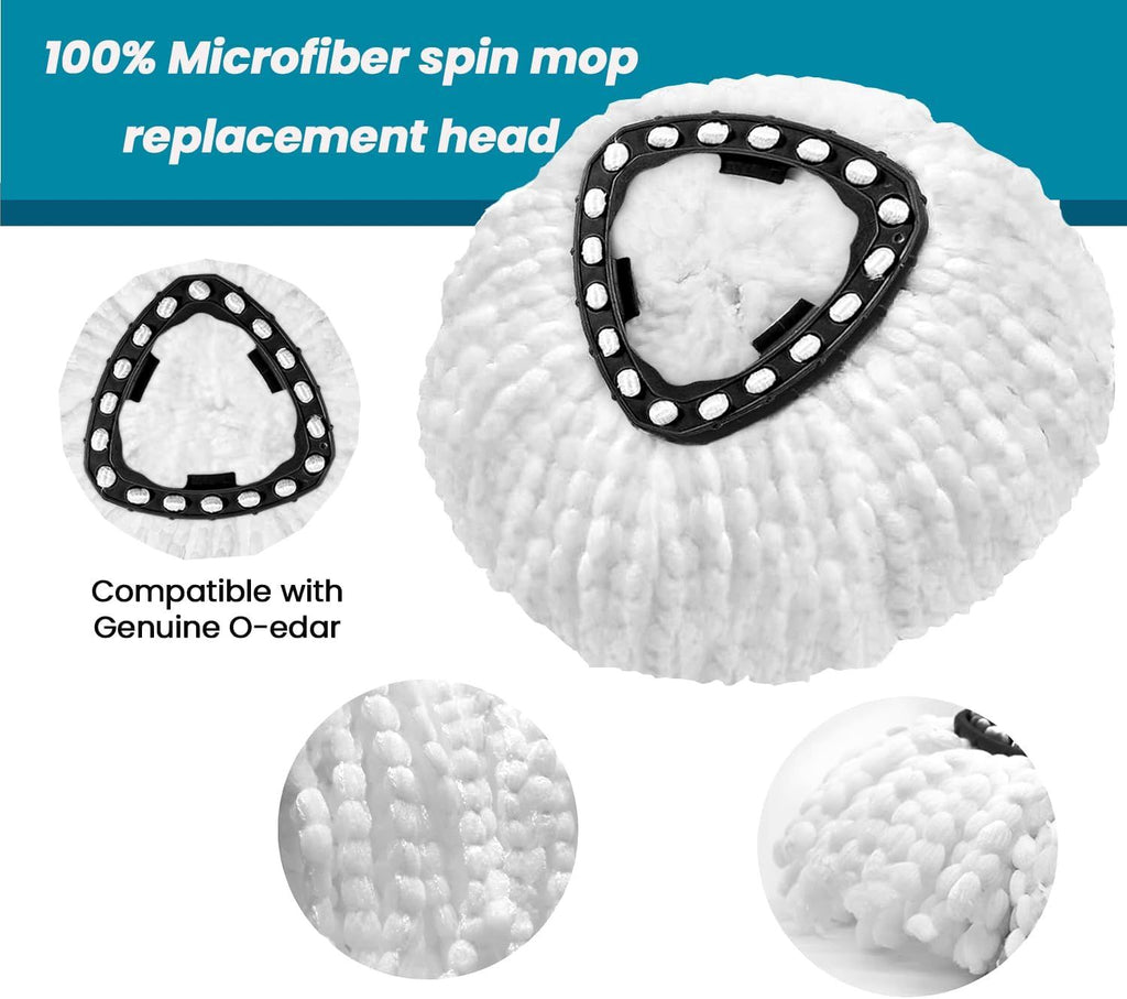 4-Pack Microfiber Mop Head Replacement for O Cedar Triangle Swivel Mops