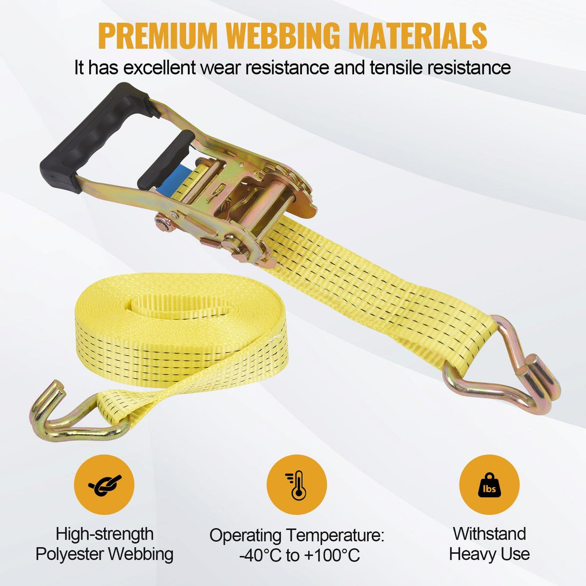 4 Pack practical Ratchet Straps with Double J-Hooks – x