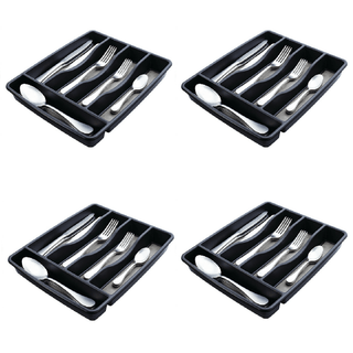 Small Silverware Organizer with 5 Compartments, Non-Slip Bottom