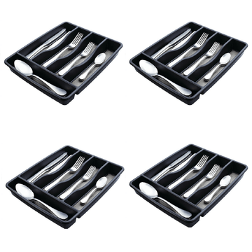Small Silverware Organizer with 5 Compartments, Non-Slip Bottom