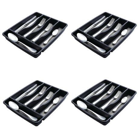 Small Silverware Organizer with 5 Compartments, Non-Slip Bottom