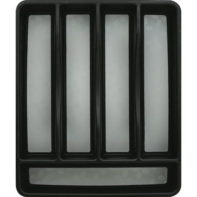 Small Silverware Organizer with 5 Compartments, Non-Slip Bottom