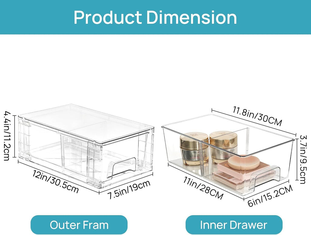Four Clear Stackable Drawers for Everyday Organization
