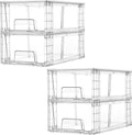 Stackable Clear Drawer Organizers for Fridge, Pantry, and Cabinets