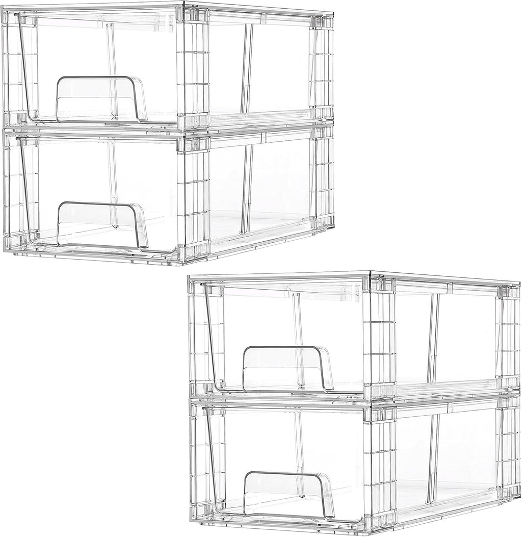 Four Clear Stackable Drawers for Everyday Organization