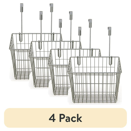 Wire Over-Cabinet Door Basket Organizer, 4 Pack