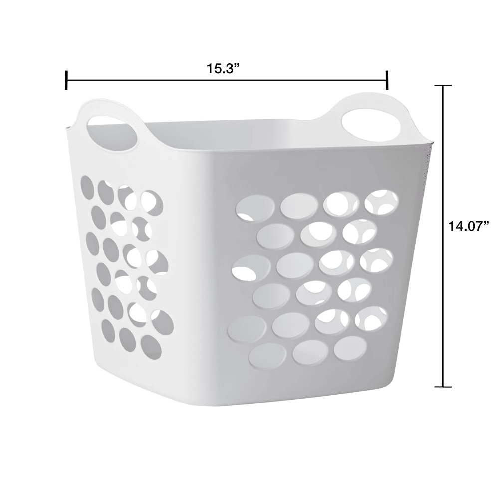 Four Flexible Square Laundry Hampers with Handles and Airflow Vents