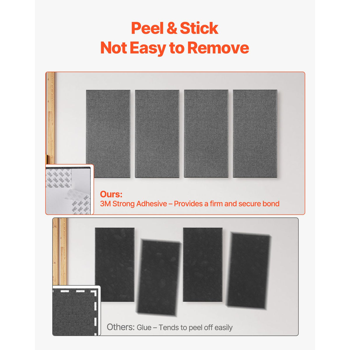 4-Pack Self-Adhesive Acoustic Panels for Studio & Home Theater