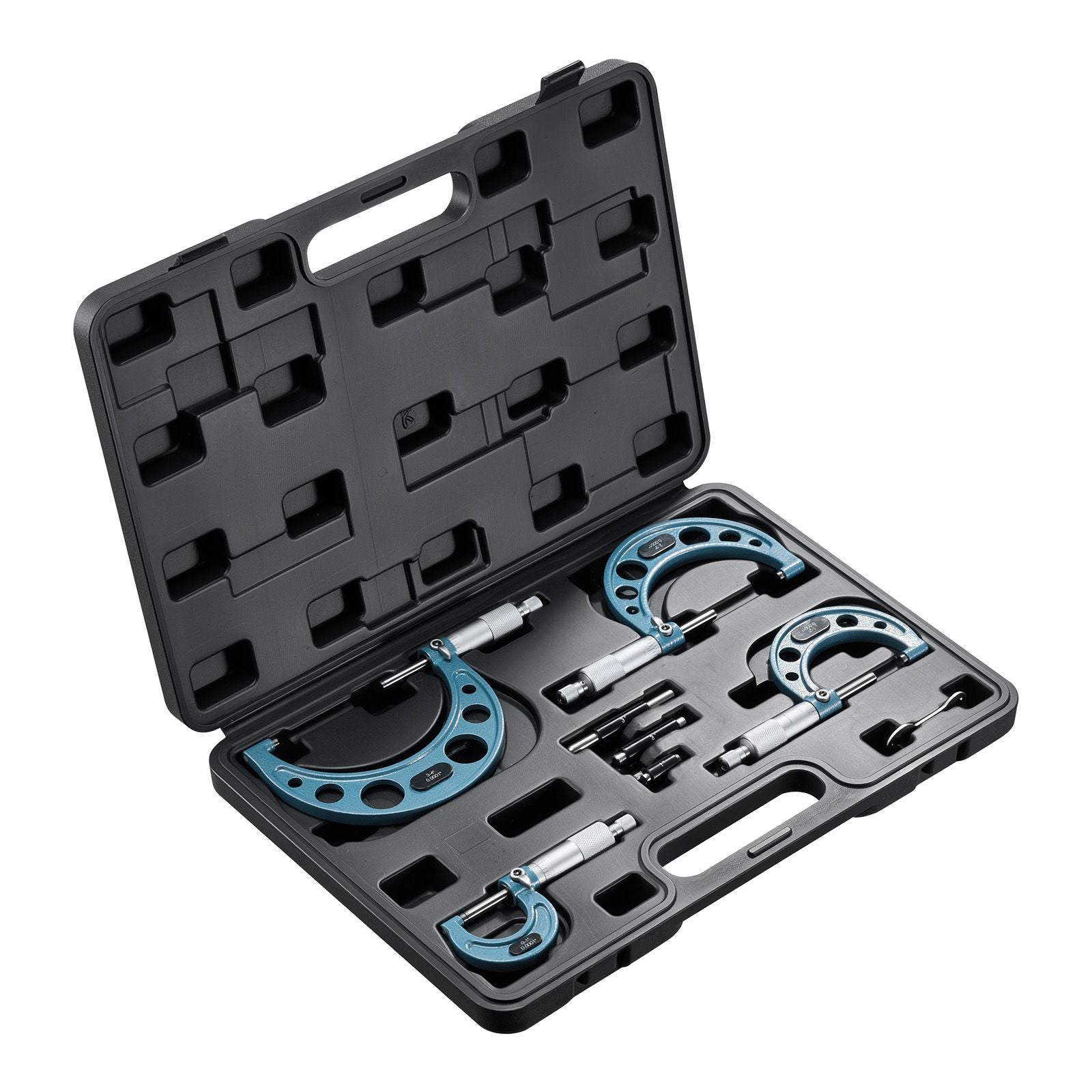 Four-Piece Outside Micrometer Set with Calibration Tools