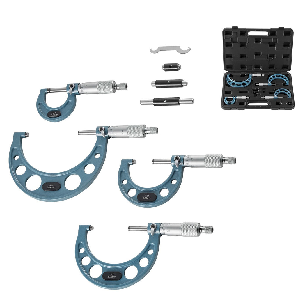Four-Piece Outside Micrometer Set with Calibration Tools