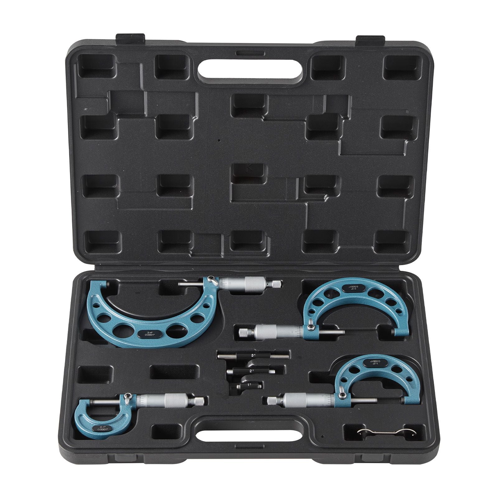 Four-Piece Outside Micrometer Set with Calibration Tools