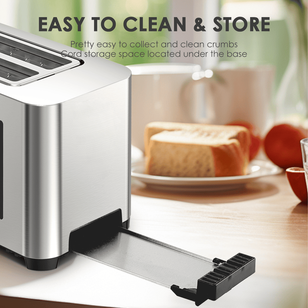 Four-Slot Toaster With Dual Controls and Defrost Settings