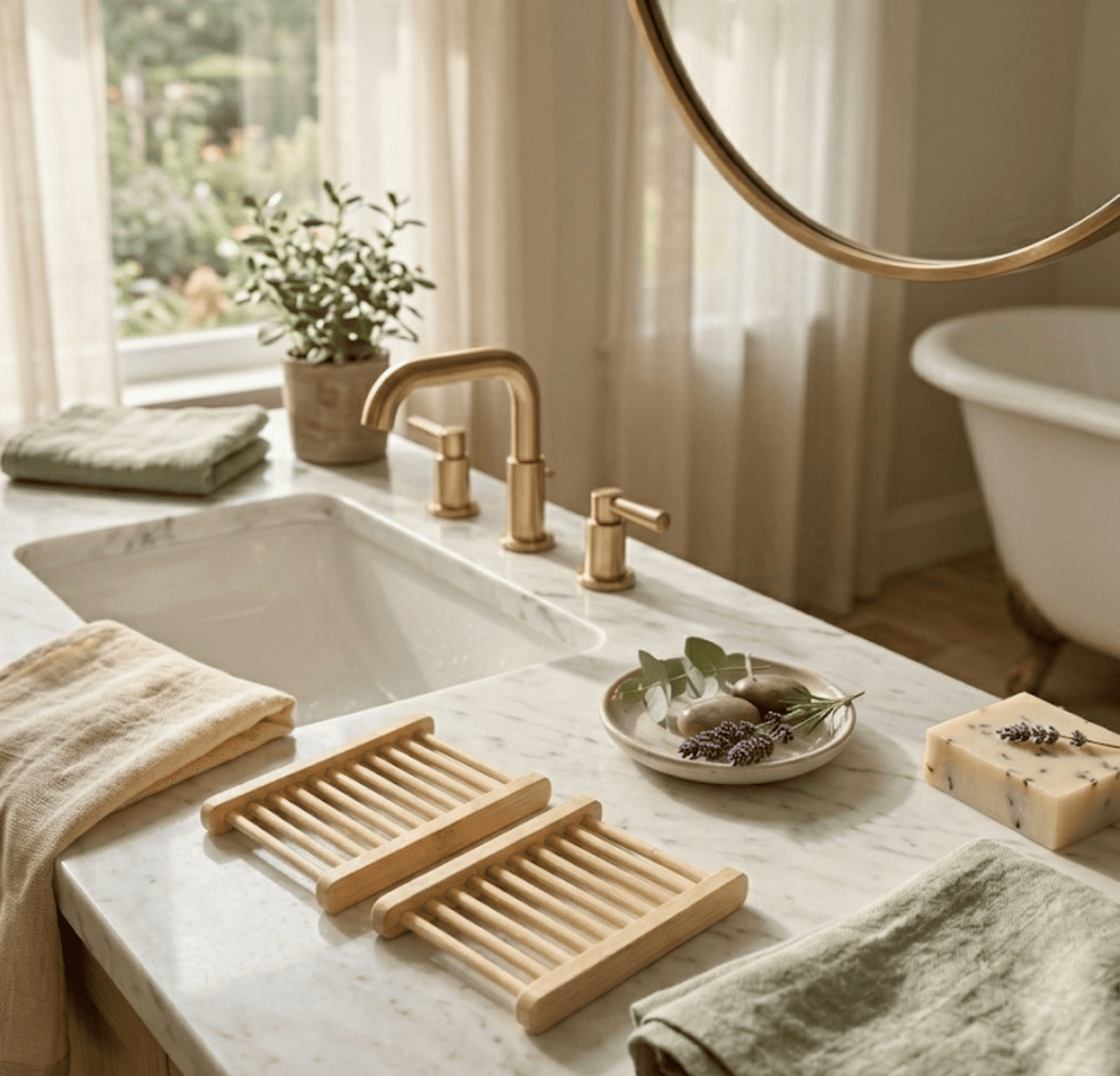 Minimalist Slotted Soap Dish Set
