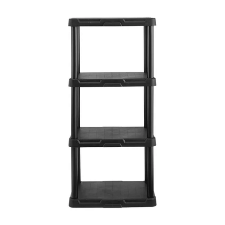 4-Tier Plastic Storage Shelf with No-Tool Assembly